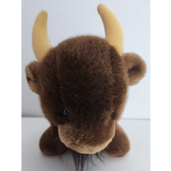 Vintage Dkin 1980s Buffalo Bison Brown Plush Stuffed Animal Soft Toy Collectible - Picture 3 of 9